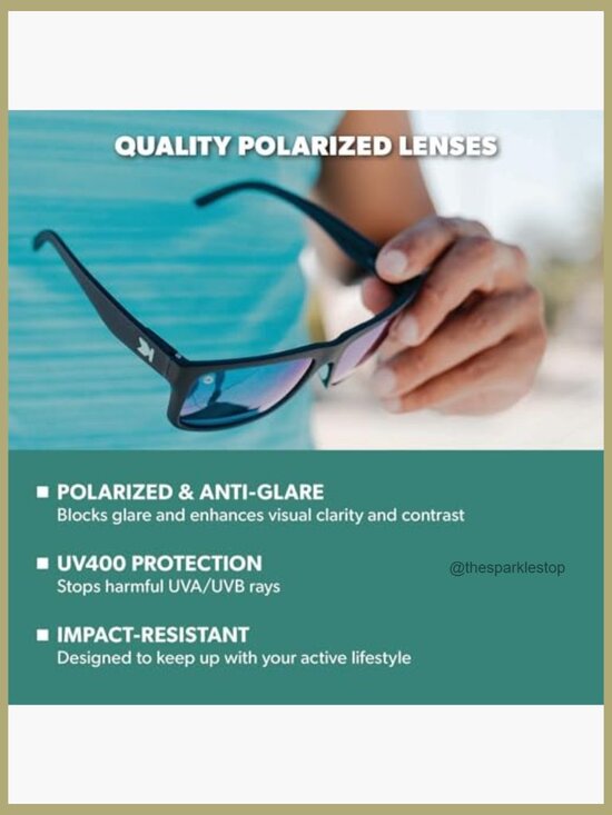 Polarized Square Sunglasses with UV400 Protection - Polycarbonate Frame